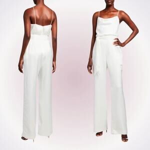Parker Black Aubrey Cowl-Neck Ivory Jumpsuit | Sz 4, NWT